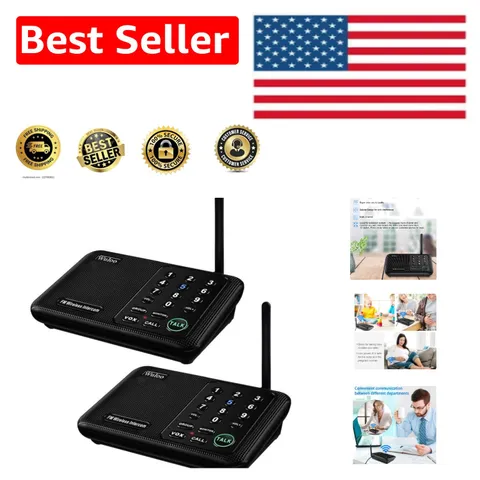 Home and Office Wireless Intercom System - 1 Mile Distance, 2 Units Included