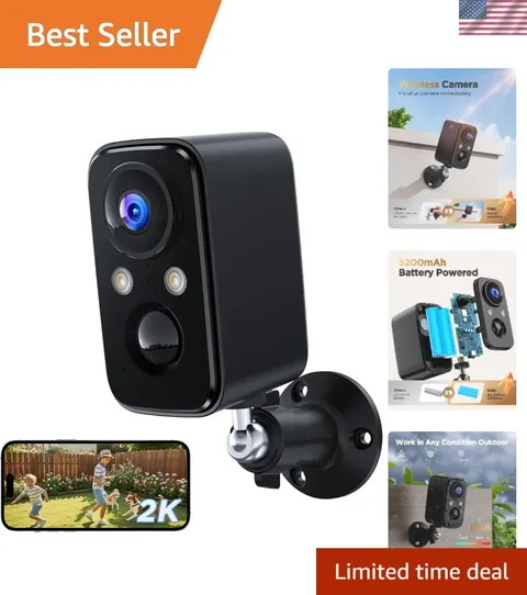 Weatherproof WiFi Security Camera with PIR Sensor - Ideal for Home Monitoring