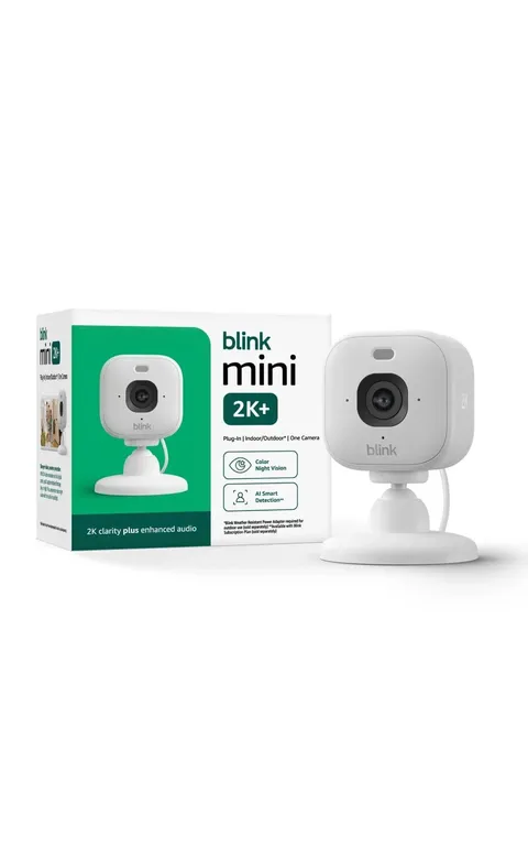 Blink Mini 2K+ (newest model) – Plug-in Home & Pet Indoor Security Camera