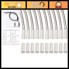 Recessed Magnetic Reed Switch NC/NO for Door Window Alarm - 10 Pack, White