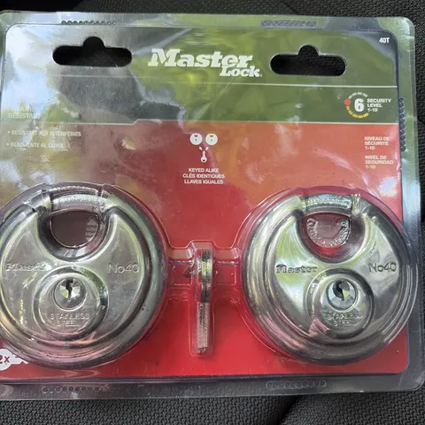 Master Lock No. 40T Weather Resistant Keyed Alike Shrouded Padlocks 2-Pack
