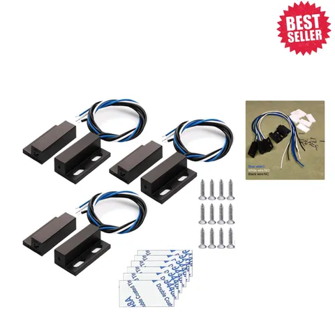 Durable NO/NC Magnetic Reed Switch Set - 3 Pack for Access Control Systems