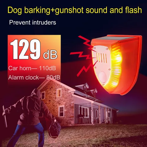 Solar Animal Repeller Light with Alarm & Motion Sensor Outdoor