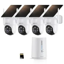 ARCCTV Solar Security Camera System Wireless Outdoor PTZ Home Night Vision Video
