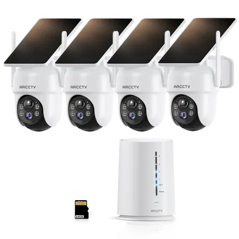 ARCCTV Solar Security Camera System Wireless Outdoor PTZ Home Night Vision Video