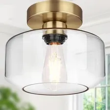 Lynnoland Industrial Semi Large, Brass (Includes $12 bulb, 2700K, 800LM)