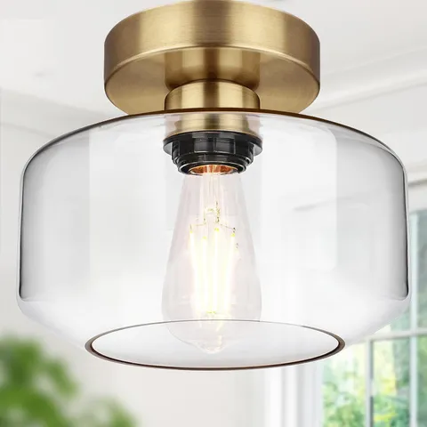 Lynnoland Industrial Semi Large, Brass (Includes $12 bulb, 2700K, 800LM)