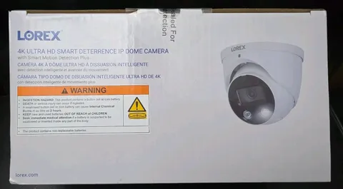 Lorex 4K Ultra HD Smart Deterrence IP Dome Camera Smart Motion Detection E893DD