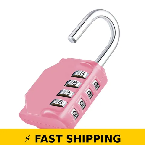 ZHEGE 4 Digit Combination Padlock - Pink Gym Locker Lock