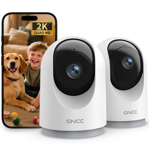 GNCC 2K Cameras for Home Security-Indoor Pan/Tilt Baby white