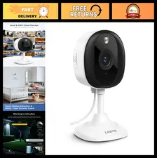 2K Security Camera for Indoor & Outdoor Use, Baby & Pet Monitoring, Night Vision