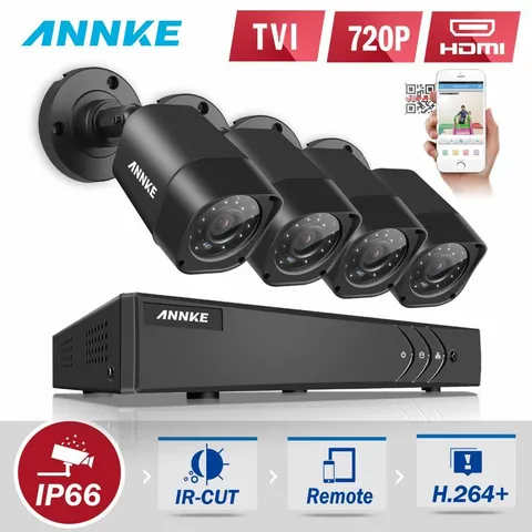 Annke H264 DVR with 4x 720p Cameras - NO HARD DRIVE - NEW FAST SHIPPING