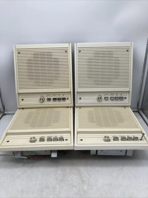Vtg LOT of 4 Nutone IS-408L 8” Indoor White Speaker Station w/ Mounting Brackets