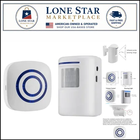 Driveway Alert System – Wireless Motion Sensor Chime with Bright LED Indicator