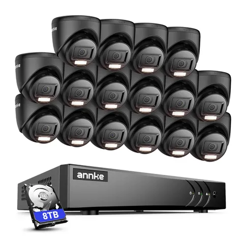ANNKE 16CH 5MP Lite DVR 1080P CCTV Outdoor Security Camera System AI Color Night
