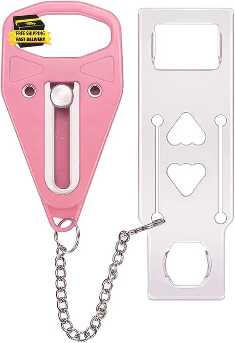 Portable Door Lock Extra Security Essential Safety & Privacy Travel Lockdown, Pr
