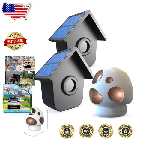 Long Range Driveway Alarm 1/2 Mile, Solar Motion Sensor, Weatherproof, 2 Zones