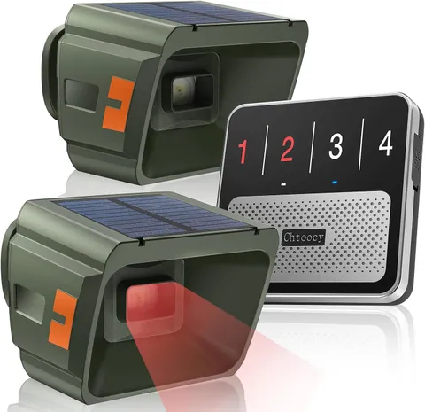 Solar Driveway Alarm Wireless Weatherproof Motion Sensor Outdoor Security Detect