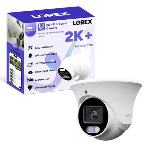 Connect (New App) | U3 2K+ IP Add-On PoE Turret Camera | No Cable