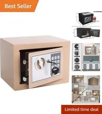 Compact Electronic Lock Box for Jewelry and Cash - 9.05" W x 6.69" D x 6.69" H