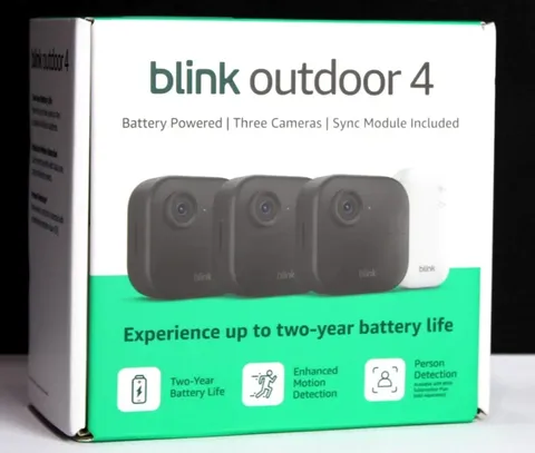 NEW BLINK OUTDOOR 4 WIRELESS SECURITY 3 CAMERA + SYNC MODULE SYSTEM