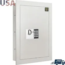 Hidden In-Wall Safe W/ Electronic Keypad Anti-Theft Alarm & Manual Override Keys