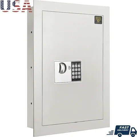 Hidden In-Wall Safe W/ Electronic Keypad Anti-Theft Alarm & Manual Override Keys