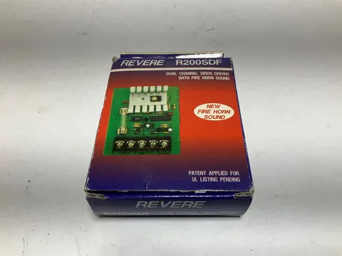 Revere R200SDF DUAL CHANNEL SIREN DRIVER w/ FIRE HORN SOUND  *** New in Box ***