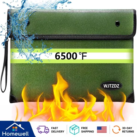 Upgraded Fireproof Money Bag, 10 Layers of Heat Insulated Materials, 6500F Fi...