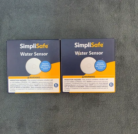 (2) SimpliSafe Smart Indoor Water Sensor, Wi-Fi Connected, Wireless (Battery)