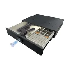 Biometric Drawer Pistol Safe Steel, Quick Access Under Desk Smart Gun Safe Bo...