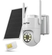 LongPlus 4G LTE Cellular Security Camera Outdoor, AOV Solar Powered No WiFi