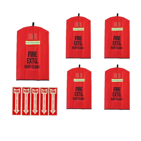 Fire Extinguisher Cover with Reflective Strap, Heavy Duty 5-10lb Protective S...