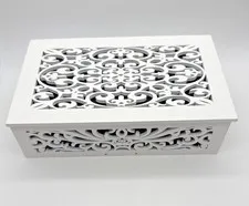 Saillong White Wood Doorbell Chime Cover Box Decorative Wall Enclosure