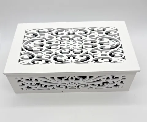 Saillong White Wood Doorbell Chime Cover Box Decorative Wall Enclosure