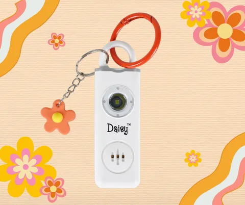 The Original Daisy Personal Safety Alarm and Flashlight Loud Siren - Coral