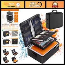 Fireproof Document Organizer with Lock - Heat Insulated, Water-Resistant, 8 Laye