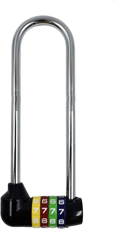 4 Digit Combination Padlock - 12.5Cm/5 Inch with Long Shackle - Heavy Duty Outdo