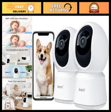 4MP Pet Camera 5G WiFi Indoor Security Cam, Pan/Tilt, Auto Tracking, Night Visio