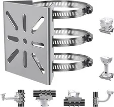 Universal Wall Mounting Bracket with 3 Loops Stainless Steel Vertical Pole Mount