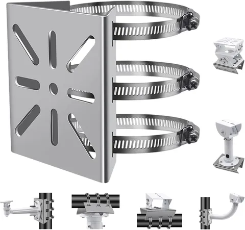 Universal Wall Mounting Bracket with 3 Loops Stainless Steel Vertical Pole Mount
