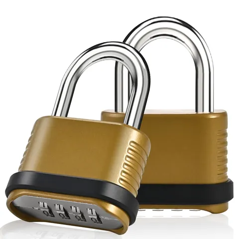 2 Pack 4-Digit Heavy Duty Combination Locks, Short Shackle Zinc Alloy