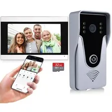 1080P Wireless WiFi Video Intercom Doorbell System,7 Inch Monitor