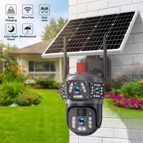 Solar Battery Powered Wifi Pan/Tilt Home Security Camera System Wireless Outdoor