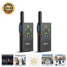 Hands-Free Voice-Activated Intercom for Seniors, Keypad Lock, Black - 2-Pack