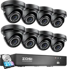 8MP 4K Poe Home Security System with 8 Dome Cameras & 2TB HDD for 24/7 Monitorin