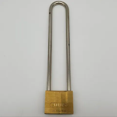 Abus No 85 / 50 Padlock 7-3/4"L x 0.30" D Shackle 2" Wide Body Solid Brass