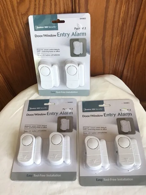 3 BUNKER HILL SECURITY 2 PACK DOOR / WINDOW ENTRY ALARM 94983 NEW IN PACKAGE