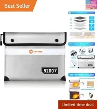 Upgraded Fireproof Document Bag 5200°F, 14.2” X 11” Waterproof Fireproof Bags...