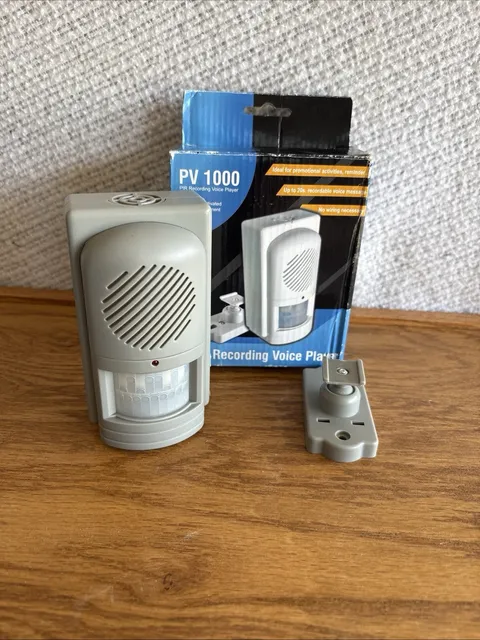PV 1000 PIR Recording Voice Player Motion Detector Home Security Tested